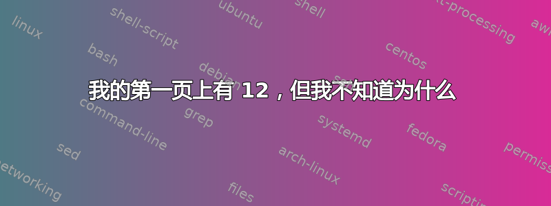 我的第一页上有 12，但我不知道为什么