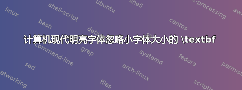 计算机现代明亮字体忽略小字体大小的 \textbf