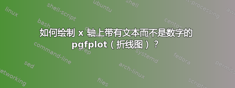 如何绘制 x 轴上带有文本而不是数字的 pgfplot（折线图）？