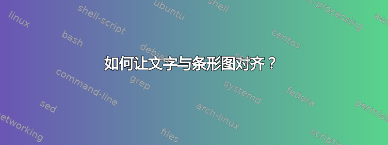 如何让文字与条形图对齐？