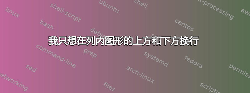 我只想在列内图形的上方和下方换行