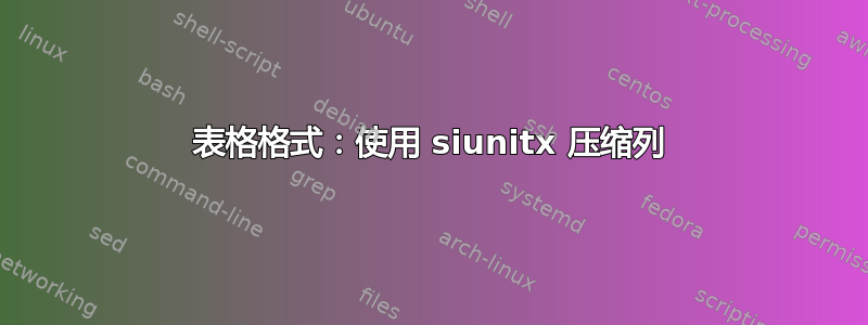 表格格式：使用 siunitx 压缩列