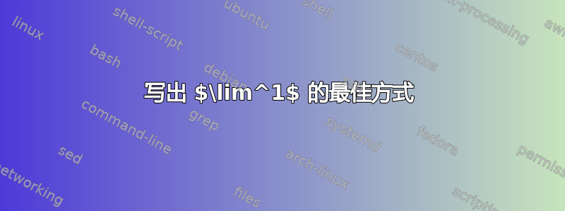 写出 $\lim^1$ 的最佳方式