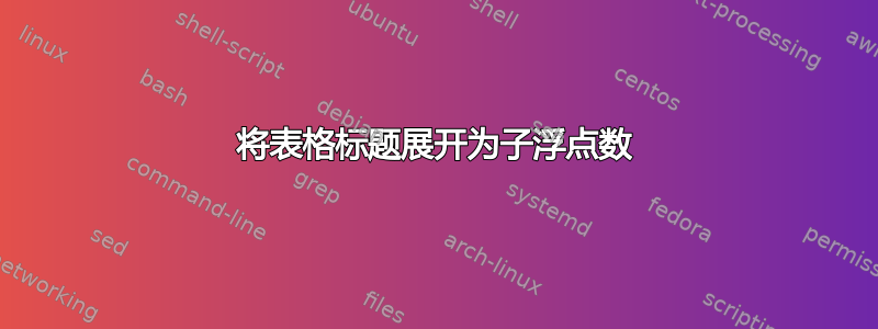 将表格标题展开为子浮点数