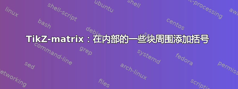 TikZ-matrix：在内部的一些块周围添加括号