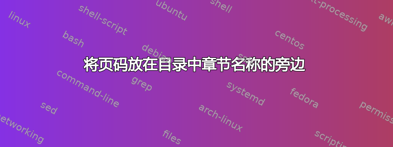 将页码放在目录中章节名称的旁边