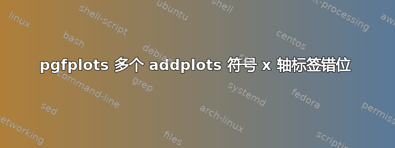 pgfplots 多个 addplots 符号 x 轴标签错位