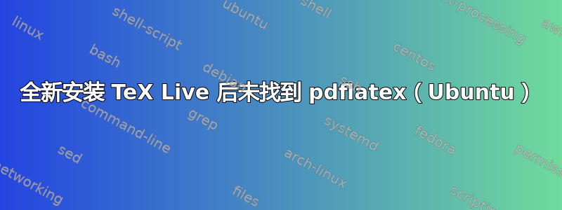 全新安装 TeX Live 后未找到 pdflatex（Ubuntu）