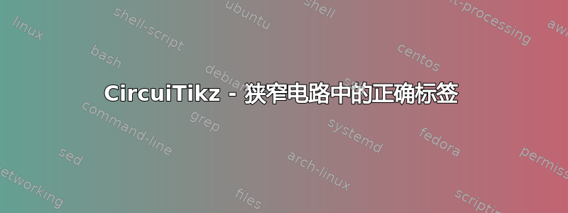 CircuiTikz - 狭窄电路中的正确标签