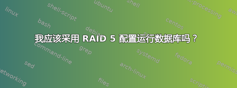 我应该采用 RAID 5 配置运行数据库吗？