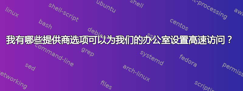 我有哪些提供商选项可以为我们的办公室设置高速访问？