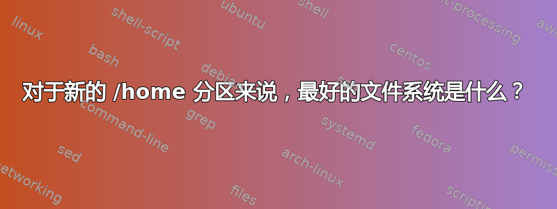 对于新的 /home 分区来说，最好的文件系统是什么？