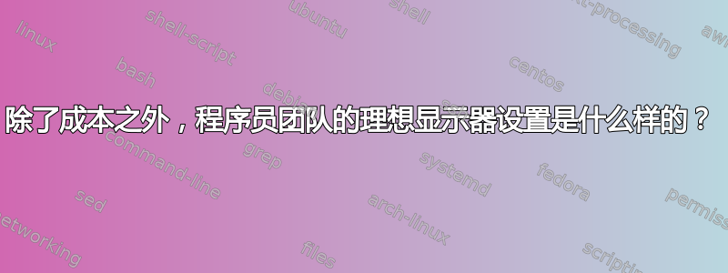 除了成本之外，程序员团队的理想显示器设置是什么样的？