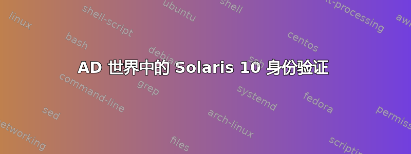 AD 世界中的 Solaris 10 身份验证