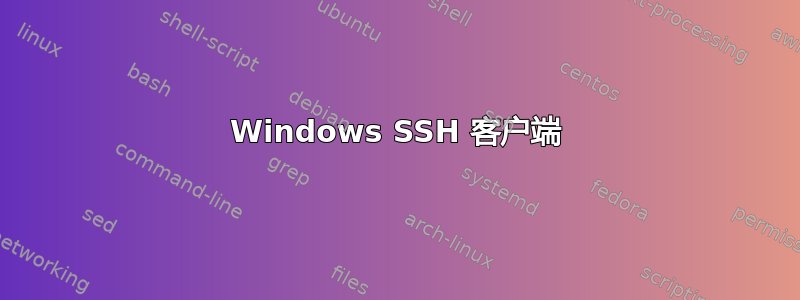 Windows SSH 客户端