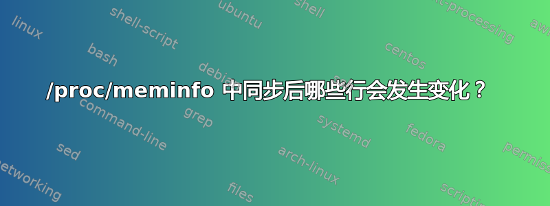 /proc/meminfo 中同步后哪些行会发生变化？ 