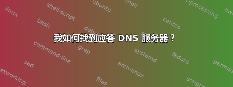 我如何找到应答 DNS 服务器？