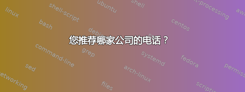 您推荐哪家公司的电话？ 