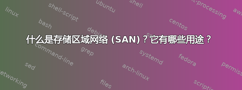 什么是存储区域网络 (SAN)？它有哪些用途？