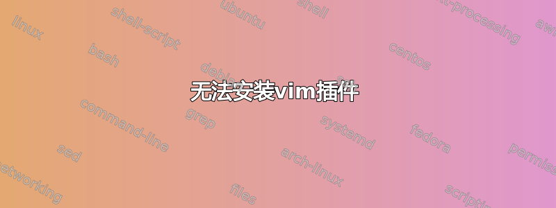 无法安装vim插件