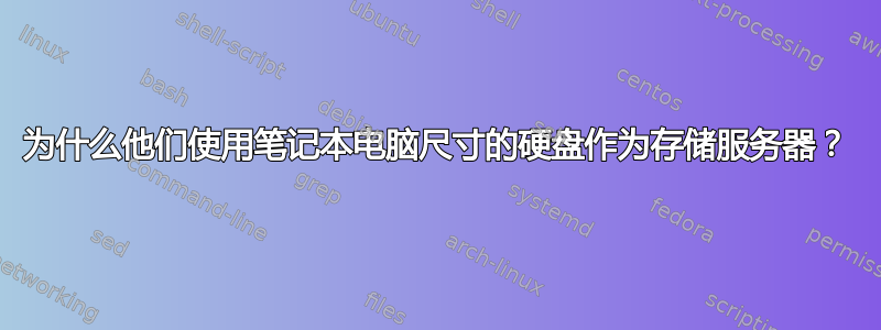 为什么他们使用笔记本电脑尺寸的硬盘作为存储服务器？