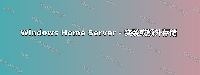 Windows Home Server - 突袭或额外存储