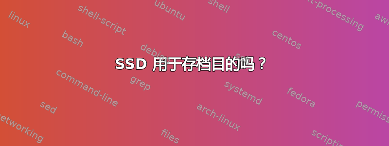 SSD 用于存档目的吗？