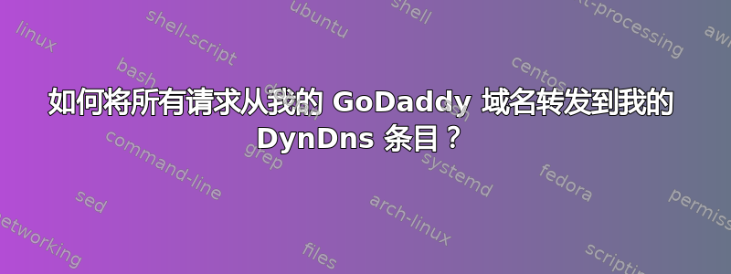 如何将所有请求从我的 GoDaddy 域名转发到我的 DynDns 条目？