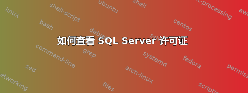 如何查看 SQL Server 许可证