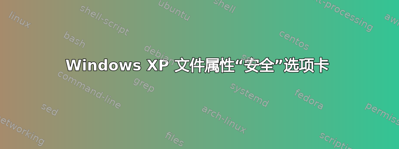 Windows XP 文件属性“安全”选项卡