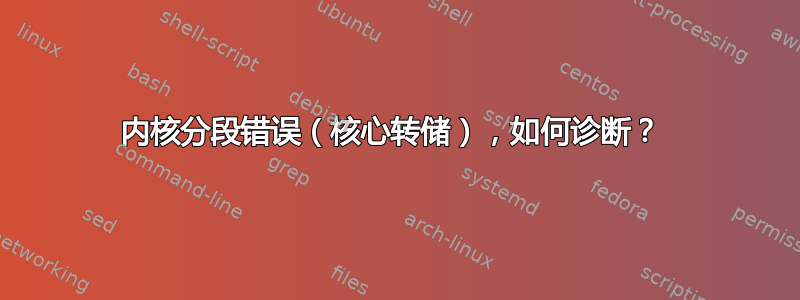 内核分段错误（核心转储），如何诊断？ 