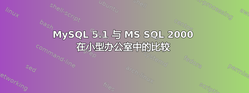 MySQL 5.1 与 MS SQL 2000 在小型办公室中的比较