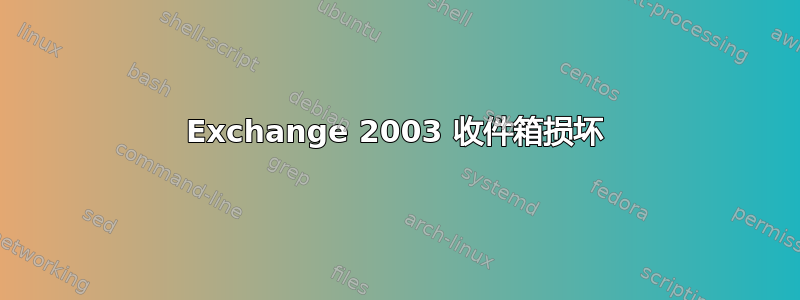 Exchange 2003 收件箱损坏