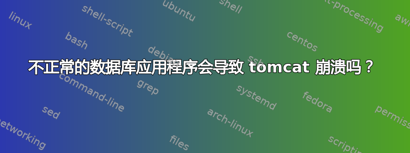 不正常的数据库应用程序会导致 tomcat 崩溃吗？