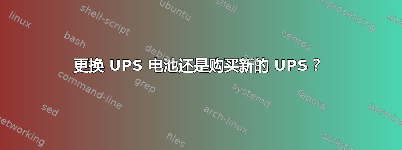 更换 UPS 电池还是购买新的 UPS？