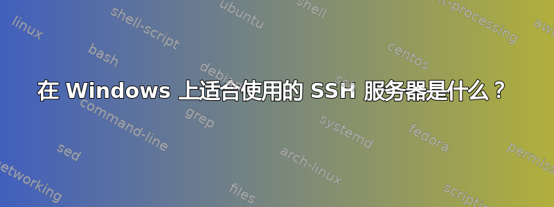 在 Windows 上适合使用的 SSH 服务器是什么？