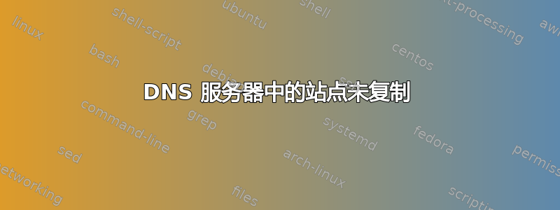 DNS 服务器中的站点未复制