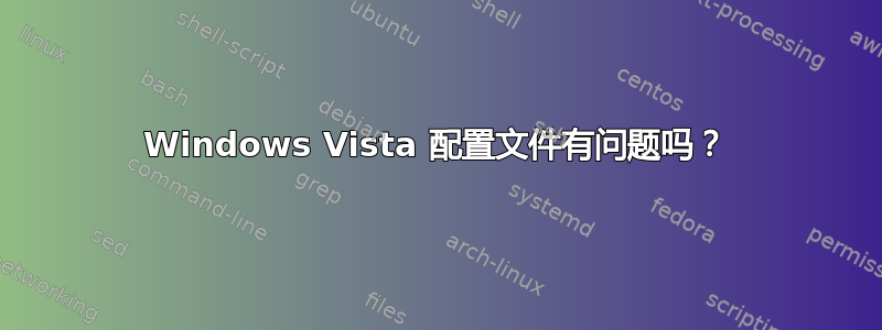 Windows Vista 配置文件有问题吗？