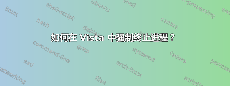 如何在 Vista 中强制终止进程？