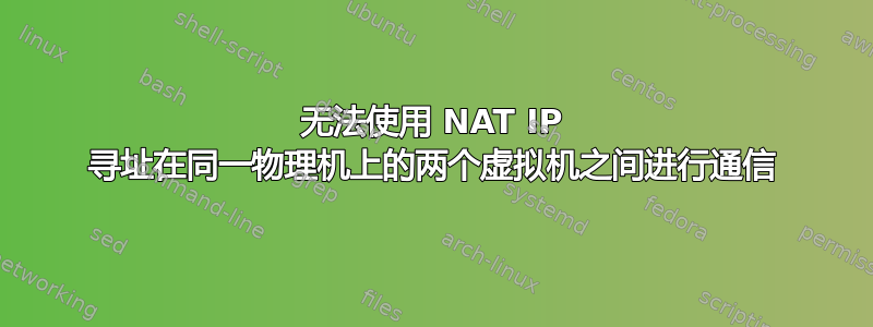 无法使用 NAT IP 寻址在同一物理机上的两个虚拟机之间进行通信