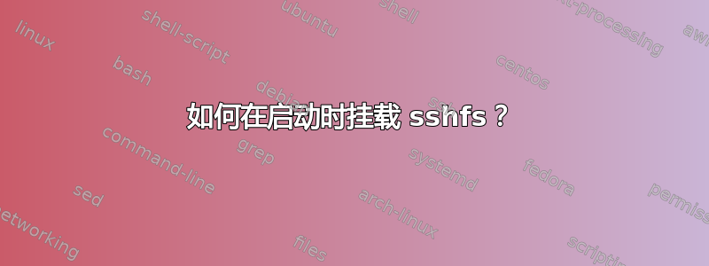 如何在启动时挂载 sshfs？