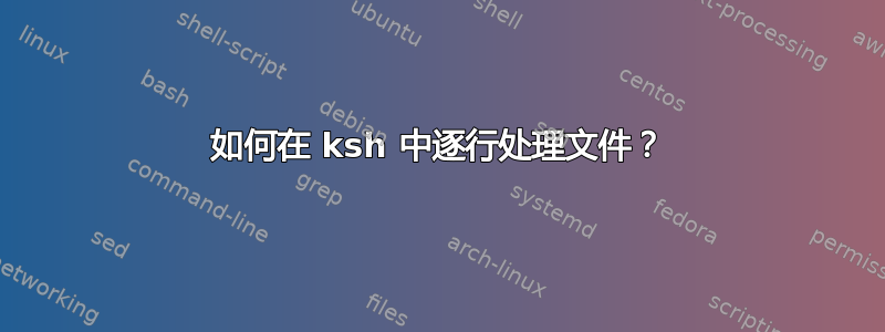 如何在 ksh 中逐行处理文件？