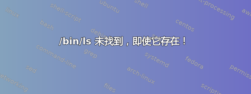 /bin/ls 未找到，即使它存在！