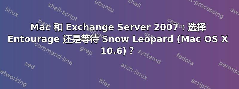 Mac 和 Exchange Server 2007：选择 Entourage 还是等待 Snow Leopard (Mac OS X 10.6)？