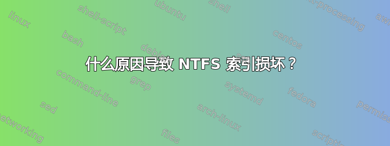 什么原因导致 NTFS 索引损坏？