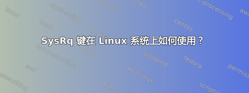 SysRq 键在 Linux 系统上如何使用？