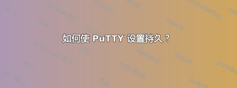 如何使 PuTTY 设置持久？