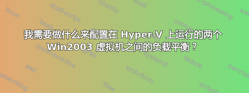 我需要做什么来配置在 Hyper-V 上运行的两个 Win2003 虚拟机之间的负载平衡？