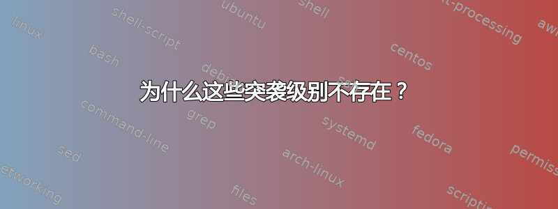 为什么这些突袭级别不存在？