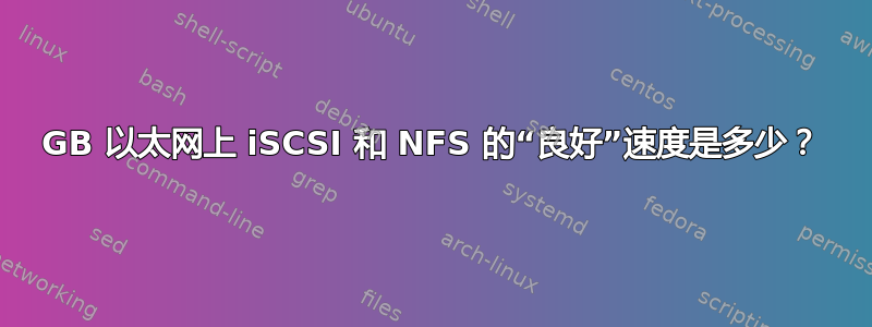 1GB 以太网上 iSCSI 和 NFS 的“良好”速度是多少？